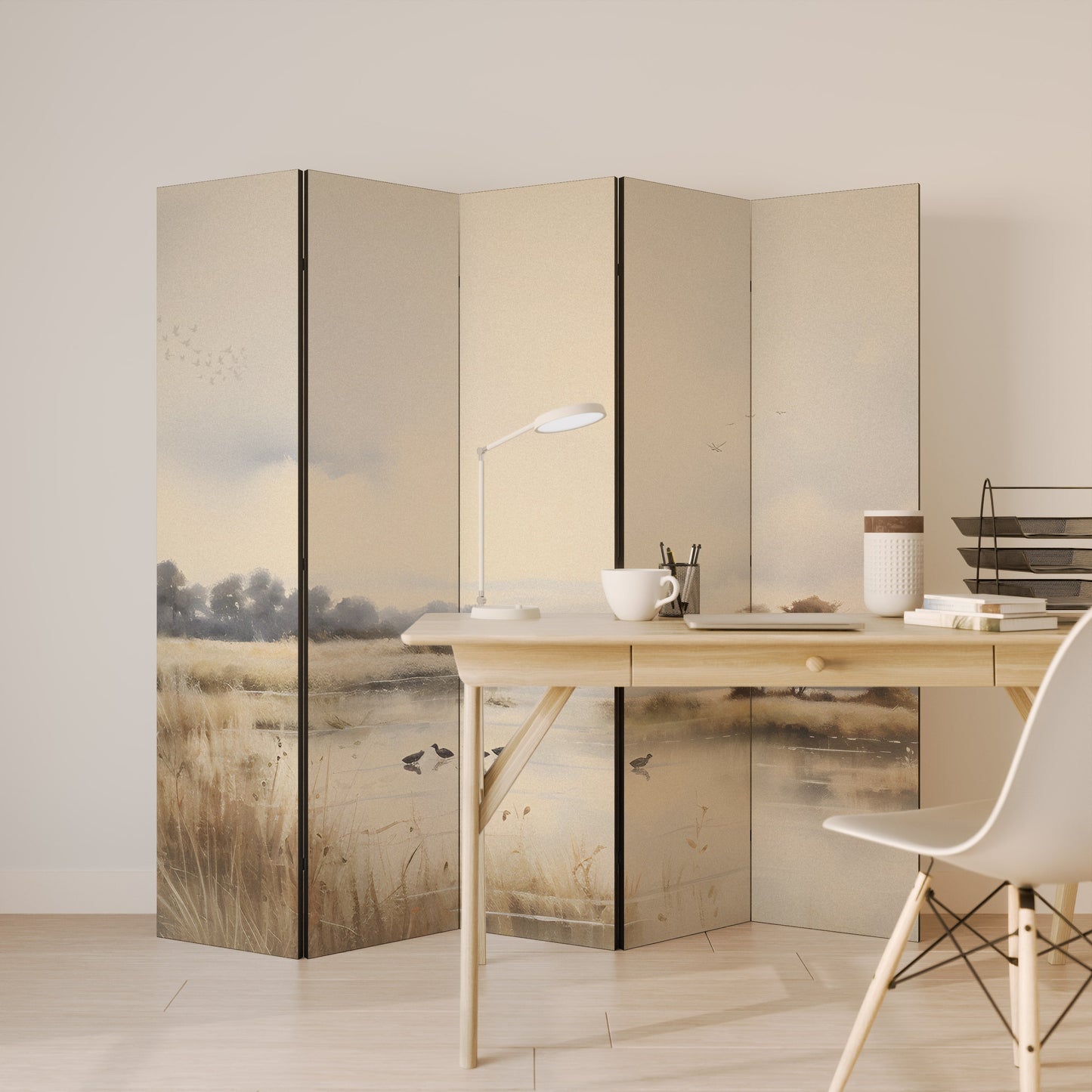 LAKESIDE NOSTALGY Decorative 5-Panel Room Divider