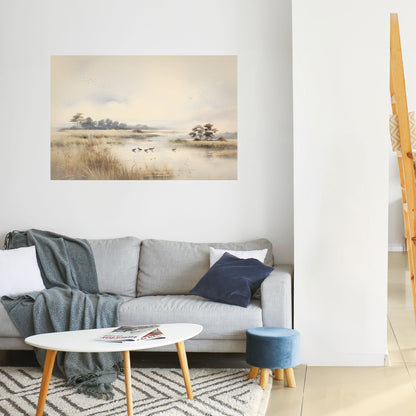 LAKESIDE NOSTALGY Peel and Stick Horizontal Poster