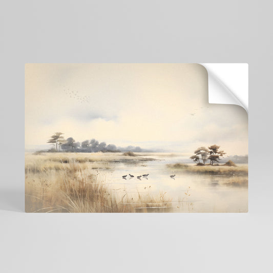 LAKESIDE NOSTALGY Peel and Stick Horizontal Poster