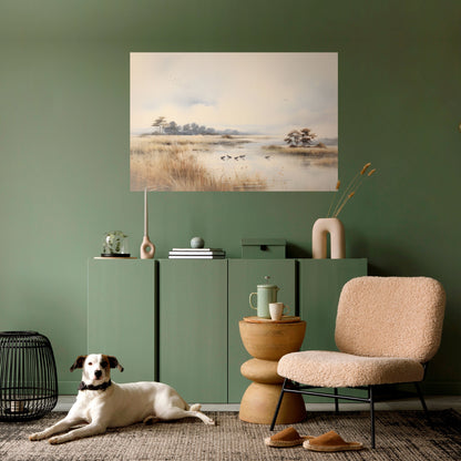LAKESIDE NOSTALGY Peel and Stick Horizontal Poster