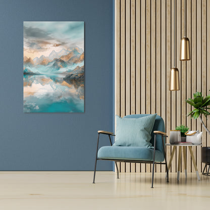 AZURE SUMMITS Vertical Canvas Print