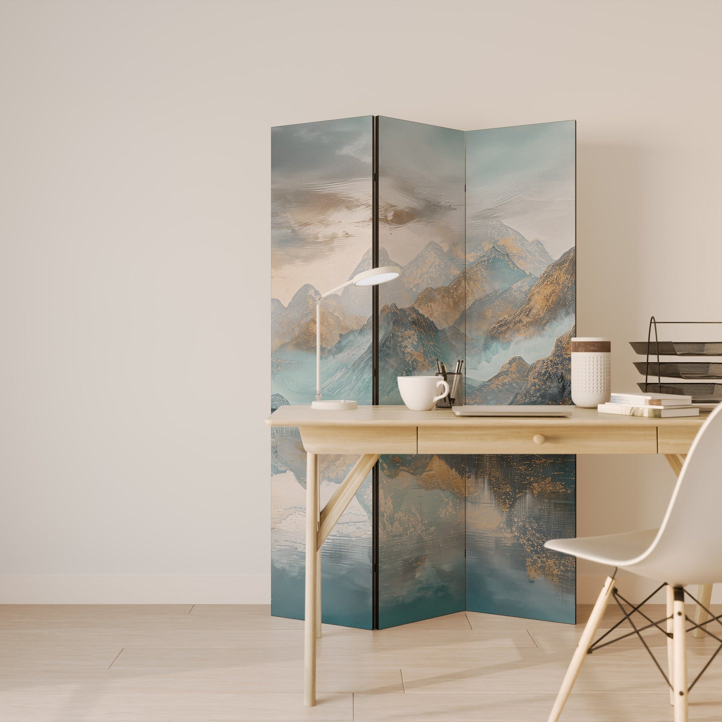 AZURE SUMMITS Dekorativ rumsavdelare – 3 paneler