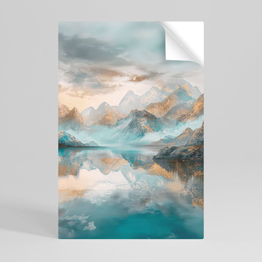 AZURE SUMMITS Peel and Stick Vertical Poster