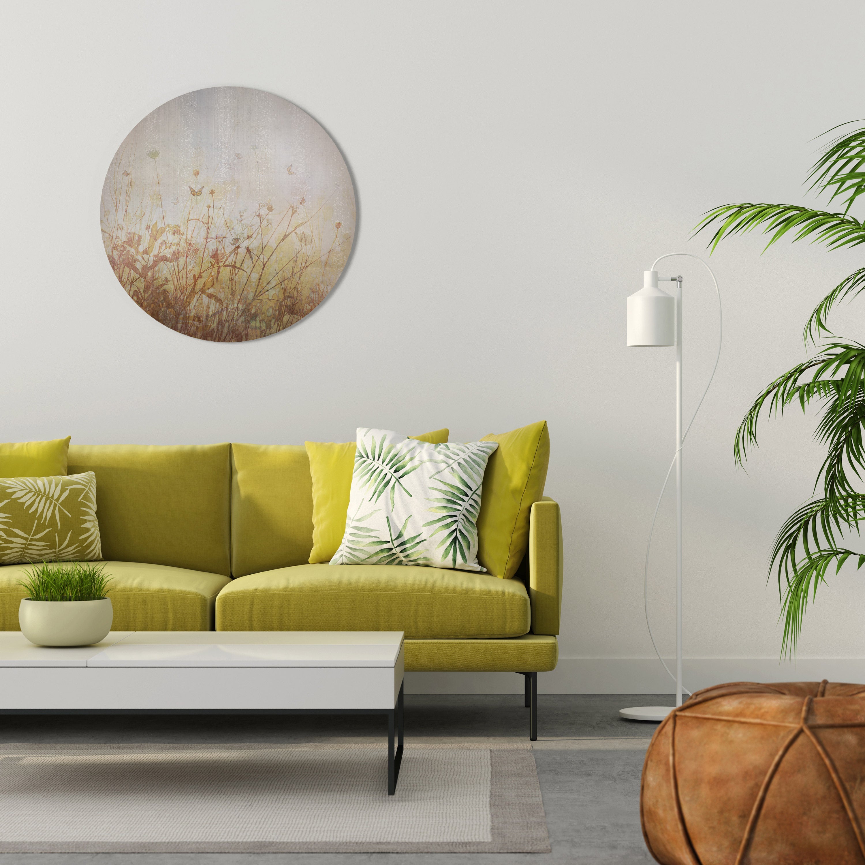 ÄNGSFJÄRILAR Rund väggdekoration