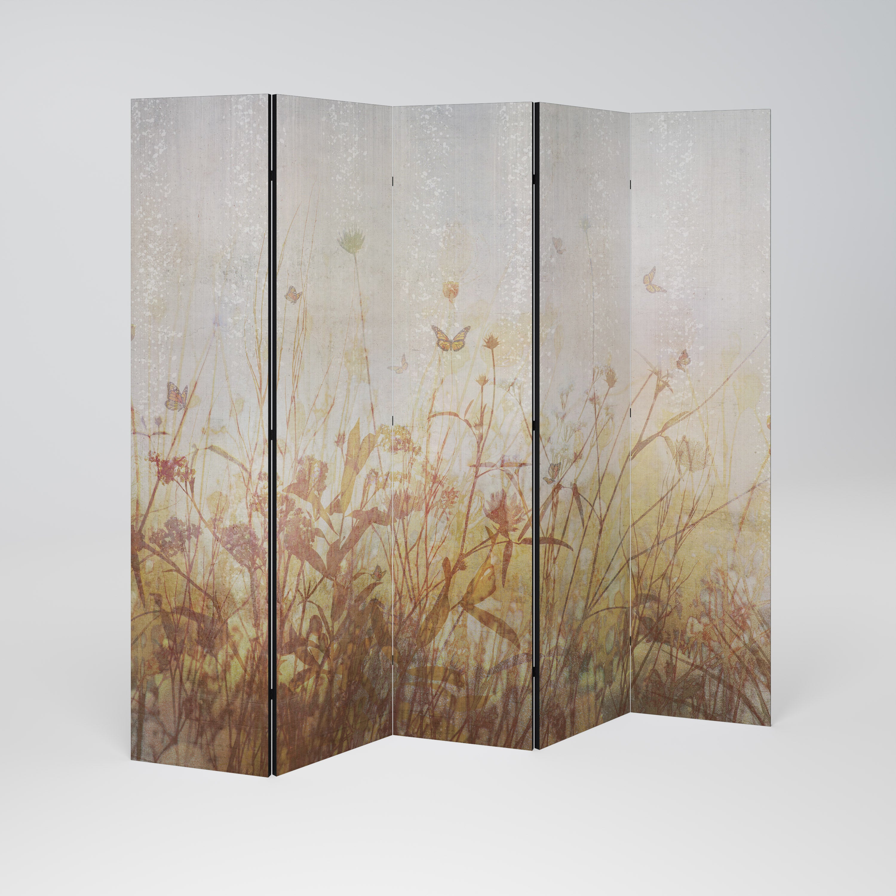 MEADOW BUTTERFLIES Dekorativ rumsavdelare – 5 paneler