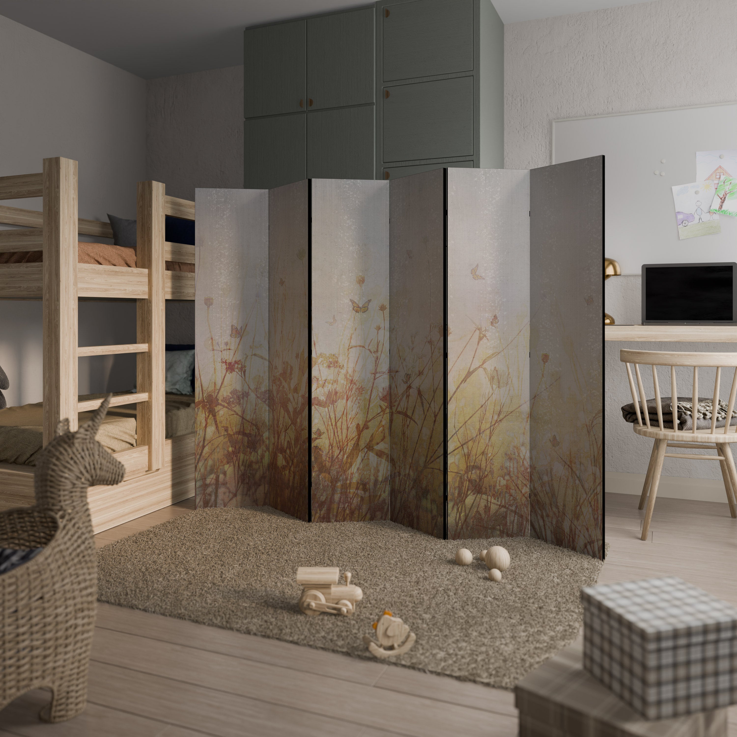 MEADOW BUTTERFLIES Rumsavdelare 6 paneler