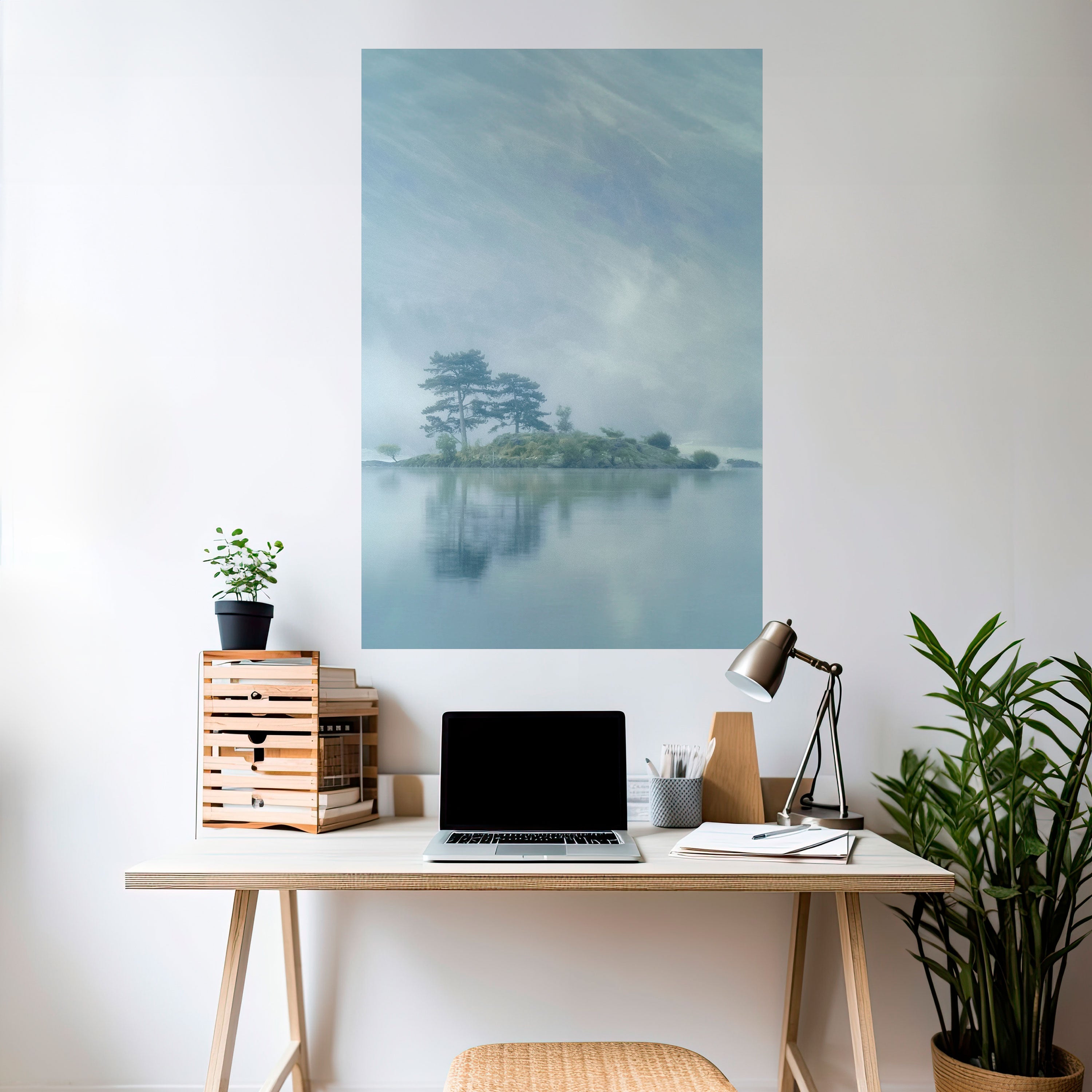 SILVER LAKE vertikal poster med självhäftande motiv