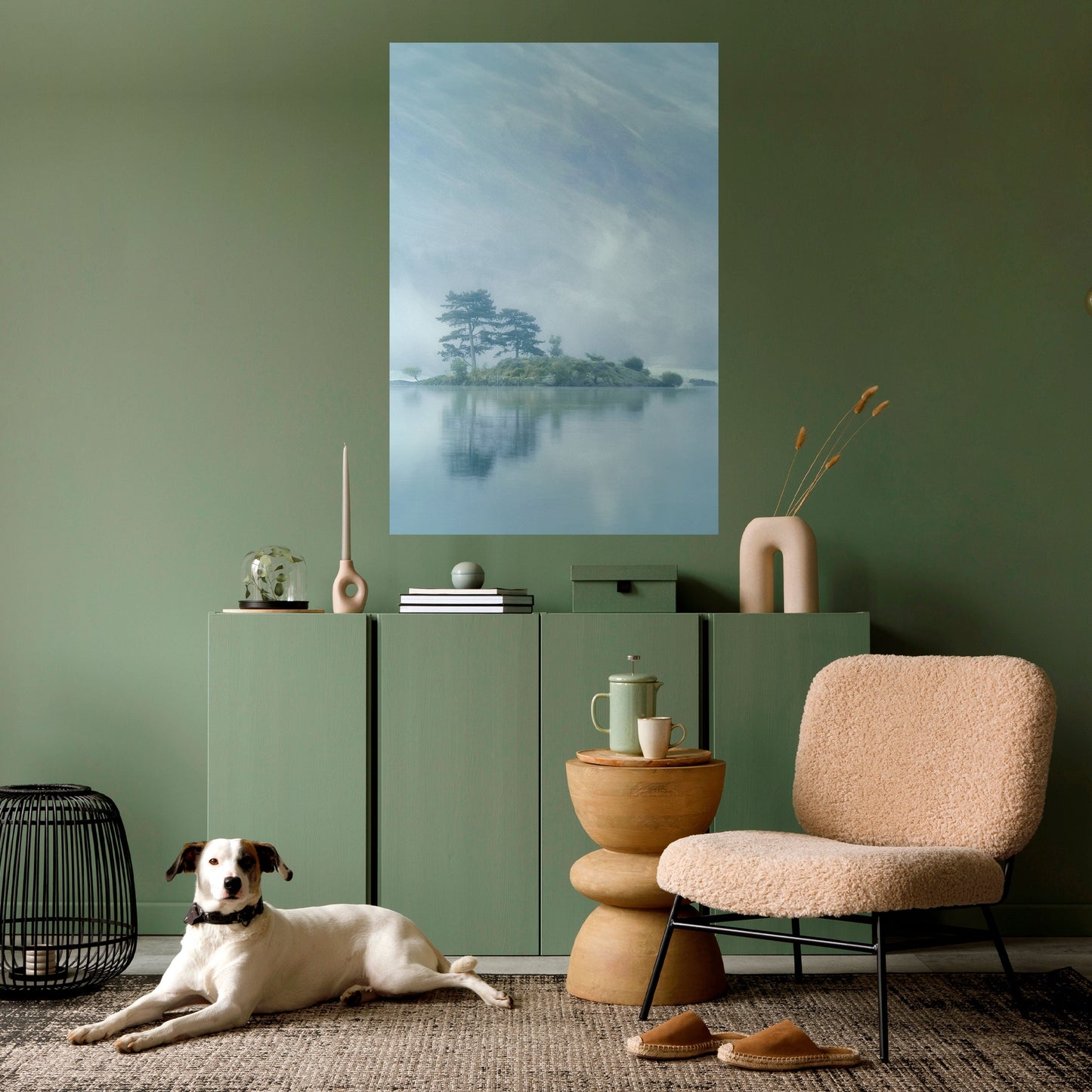 SILVER LAKE vertikal poster med självhäftande motiv