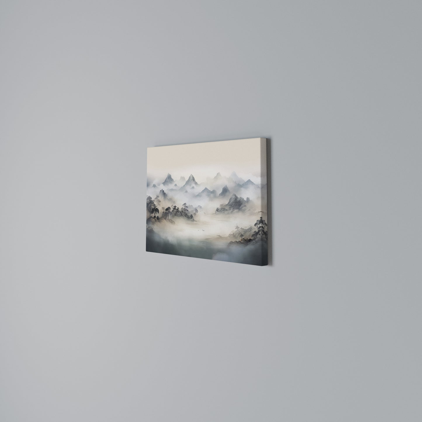 HIDDEN TEMPLE MIST Horizontal Canvas Print