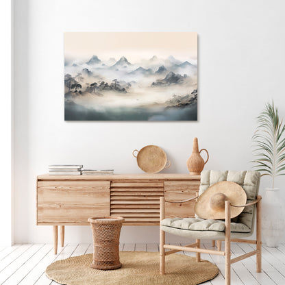 HIDDEN TEMPLE MIST Horizontal Canvas Print