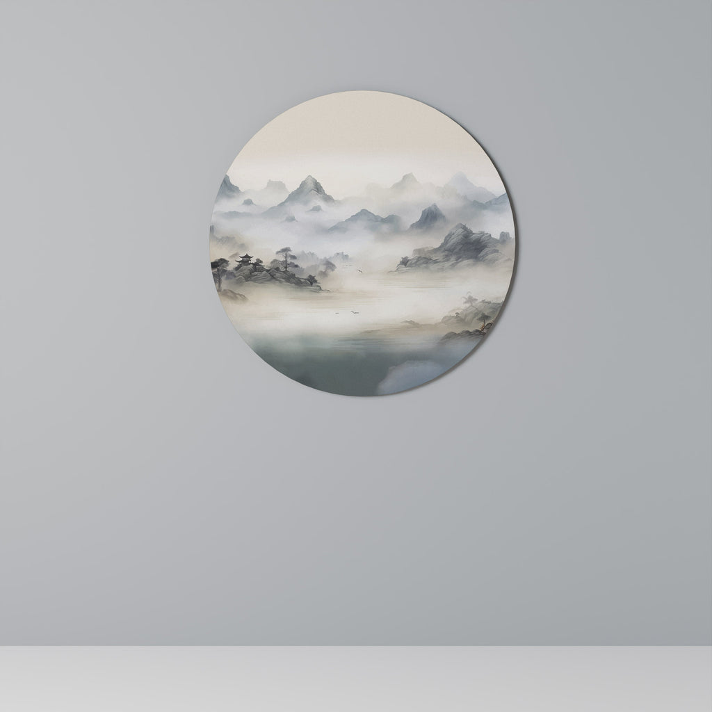 Rund väggkonst HIDDEN TEMPLE MIST