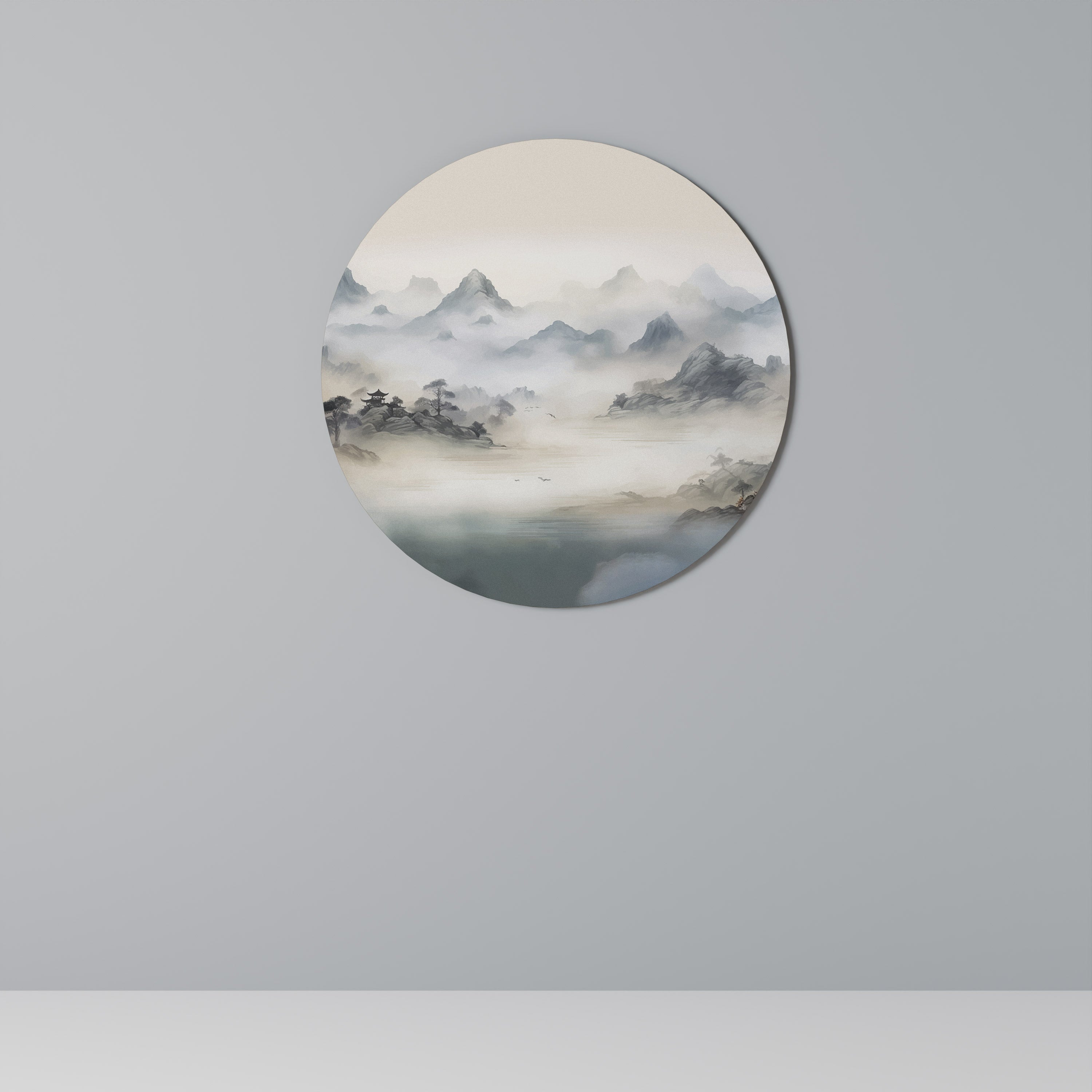 Rund väggkonst HIDDEN TEMPLE MIST