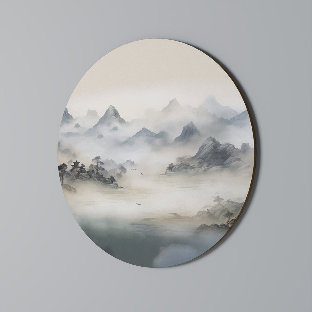 Rund väggkonst HIDDEN TEMPLE MIST