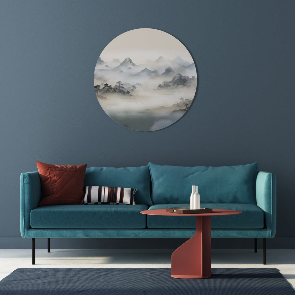 Rund väggkonst HIDDEN TEMPLE MIST