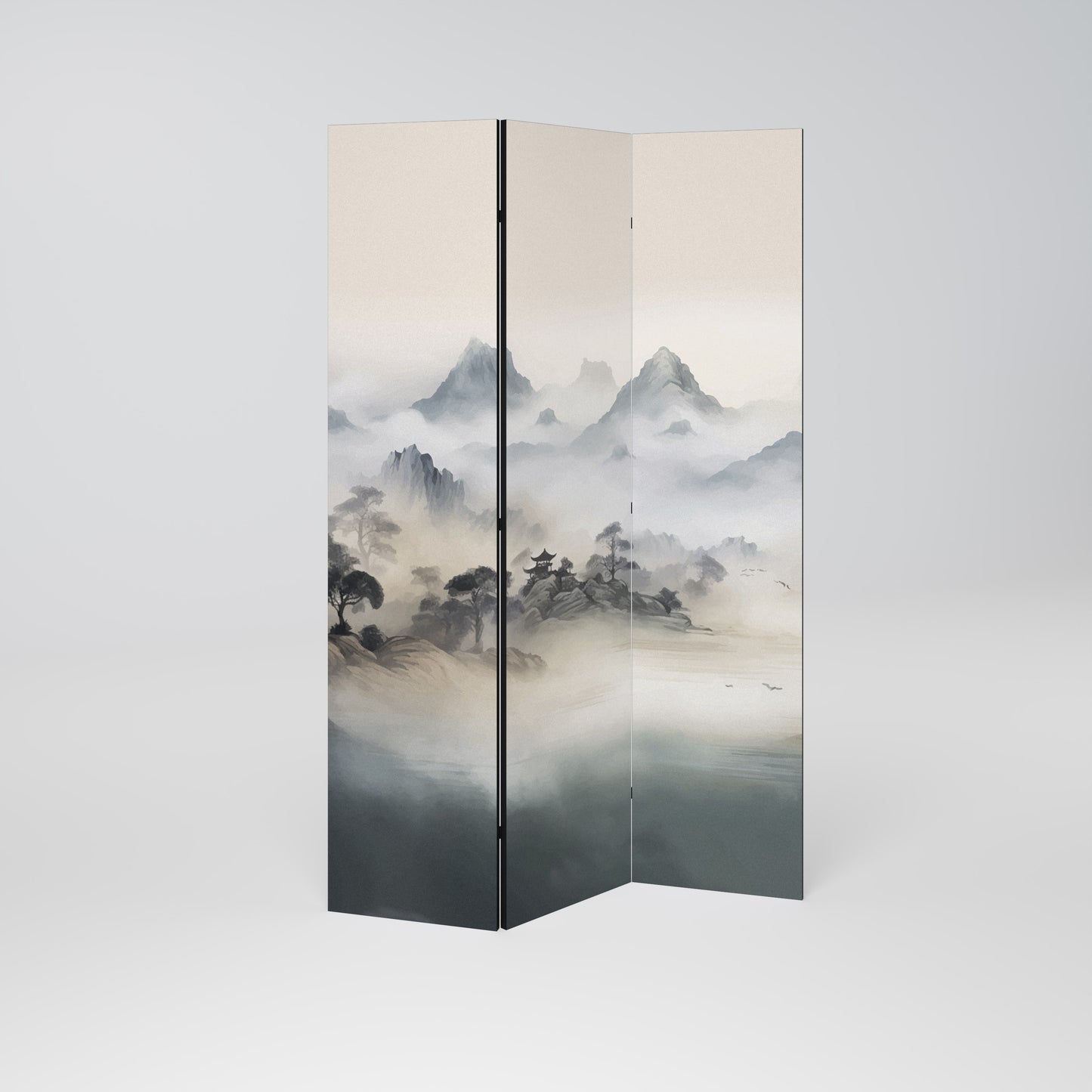 HIDDEN TEMPLE MIST Dekorativ rumsavdelare – 3 paneler