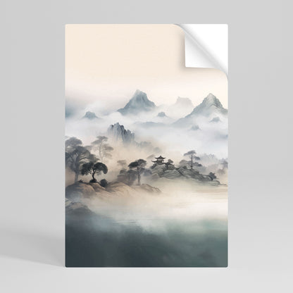 HIDDEN TEMPLE MIST vertikal poster med självhäftande text