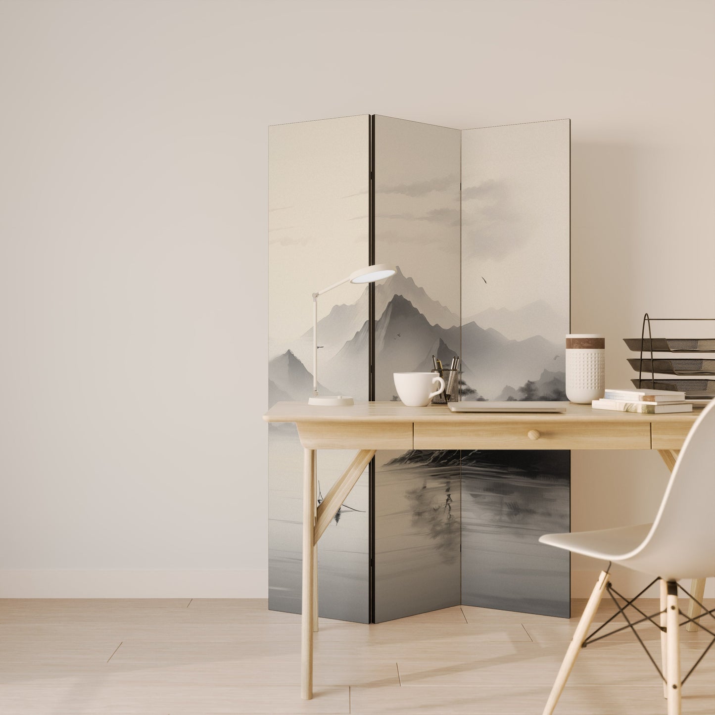 ASIAN VENTURE Dekorativ rumsavdelare med 3 paneler