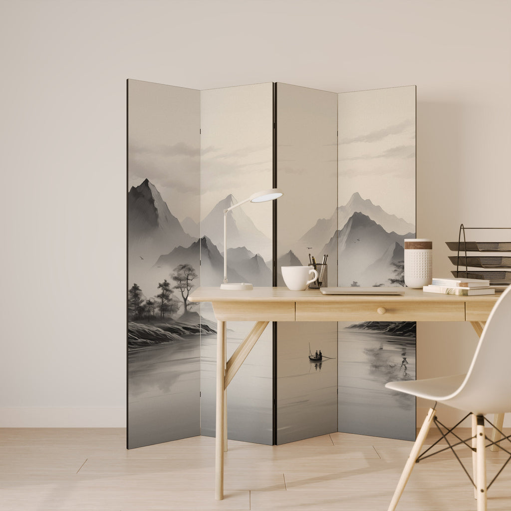 ASIAN VENTURE Dekorativ rumsavdelare med 4 paneler