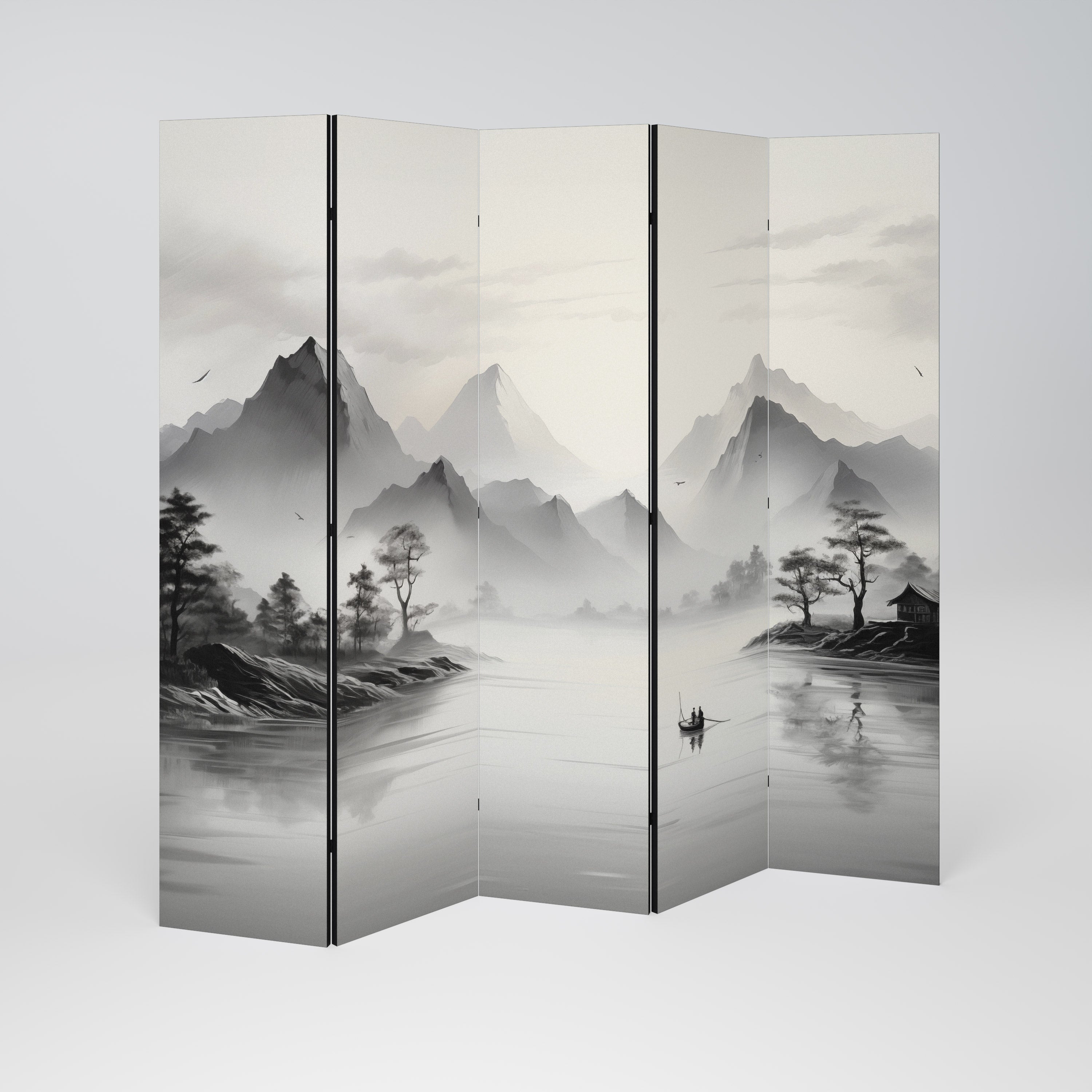 ASIAN VENTURE Dekorativ rumsavdelare – 5 paneler