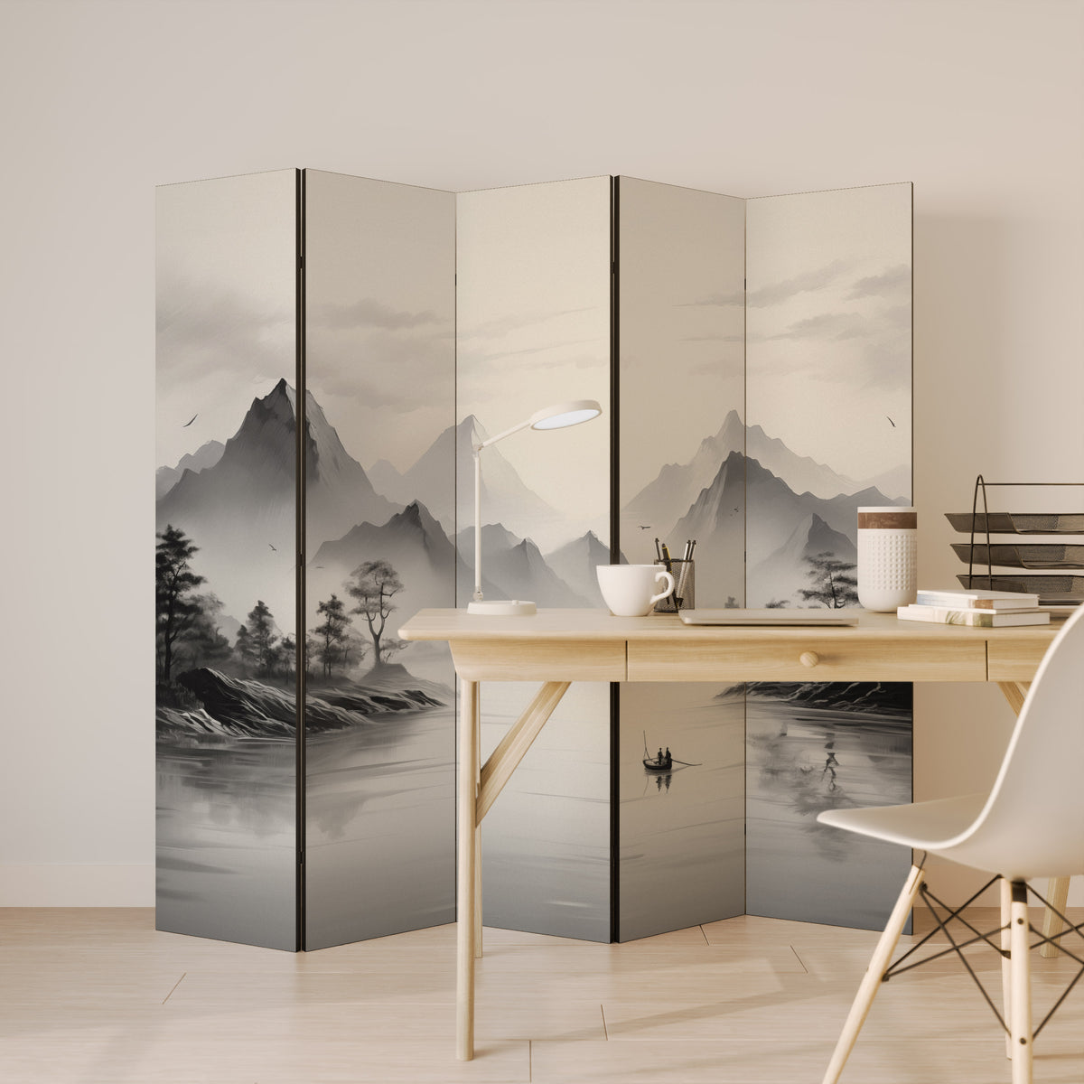 ASIAN VENTURE Dekorativ rumsavdelare – 5 paneler