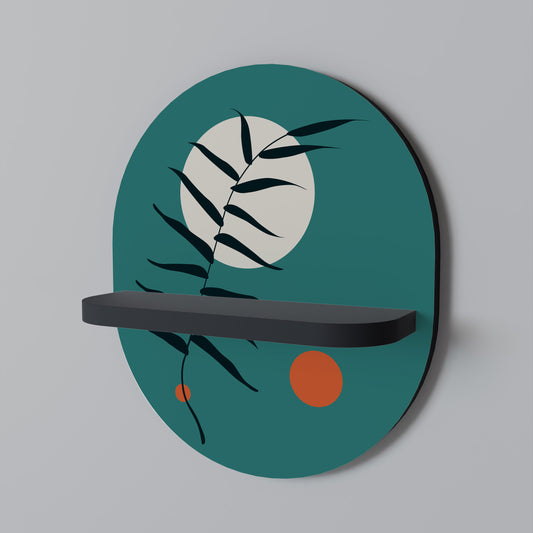 MYSTERIOUS LEAF Oval Art Hylla i svart finish