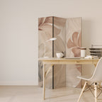 SOFT TONES OF FOLIAGE Dekorativ rumsavdelare – 3 paneler