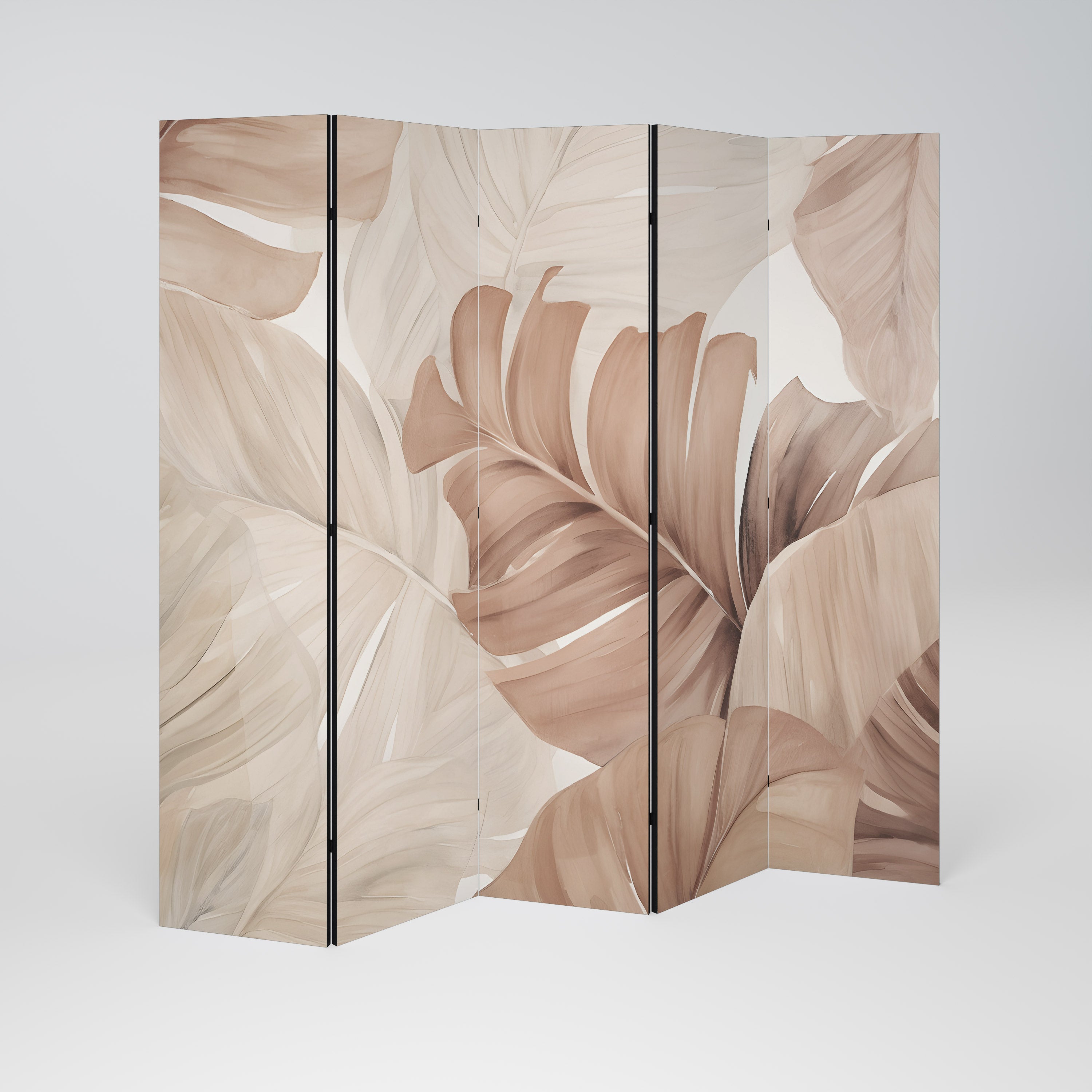 SOFT TONES OF FOLIAGE Dekorativ rumsavdelare – 5 paneler