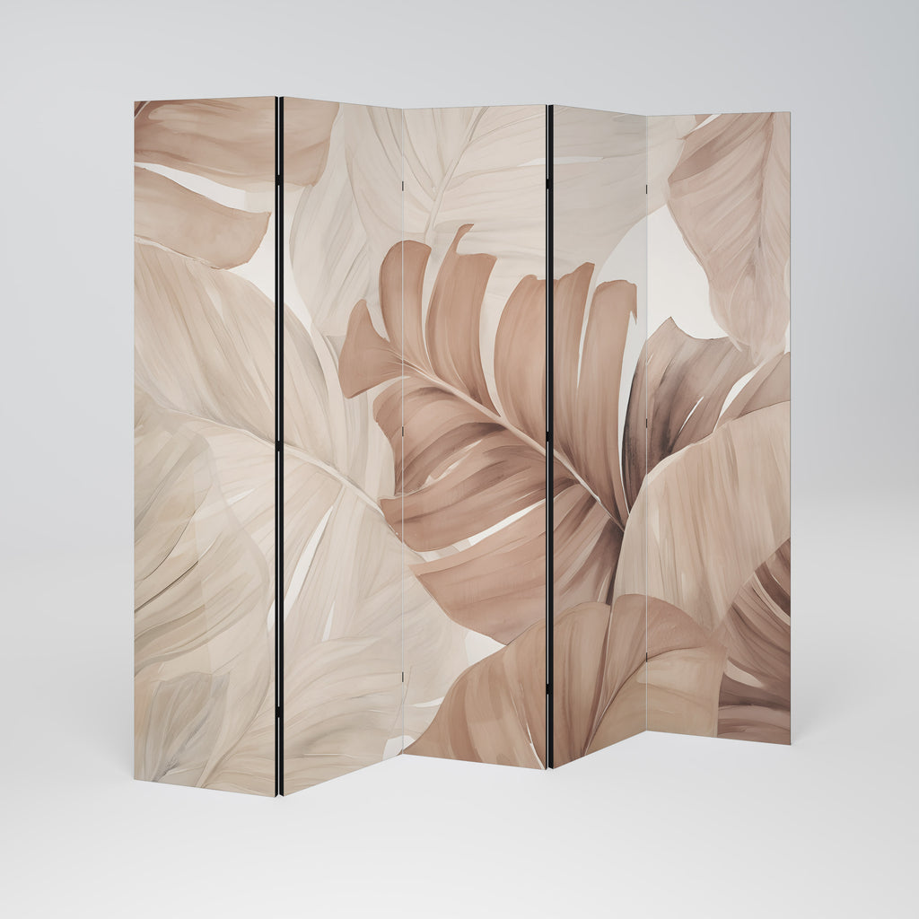 SOFT TONES OF FOLIAGE 5-Panel Room Divider