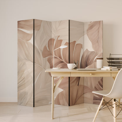 SOFT TONES OF FOLIAGE Dekorativ rumsavdelare – 5 paneler
