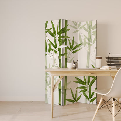 Dekorativ rumsavdelare med 3 paneler, SERENE BAMBOO WHISPERS