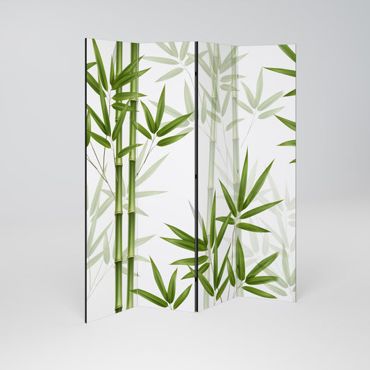 SERENE BAMBOO WHISPERS Decorative 4-Panel Room Divider