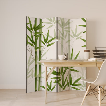 SERENE BAMBOO WHISPERS Decorative 4-Panel Room Divider