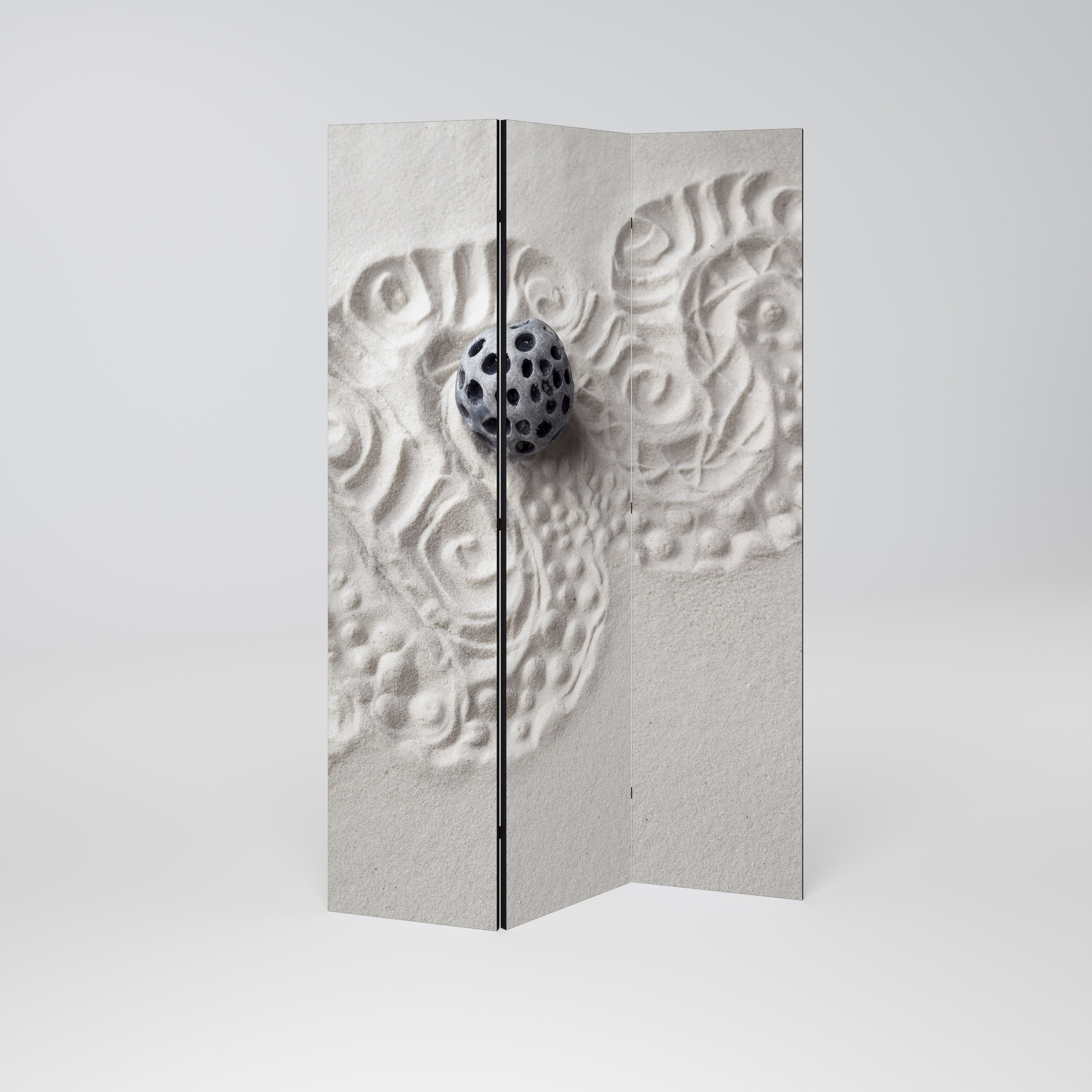 SAND SCULPTED SERENITY Dekorativ rumsavdelare med 3 paneler