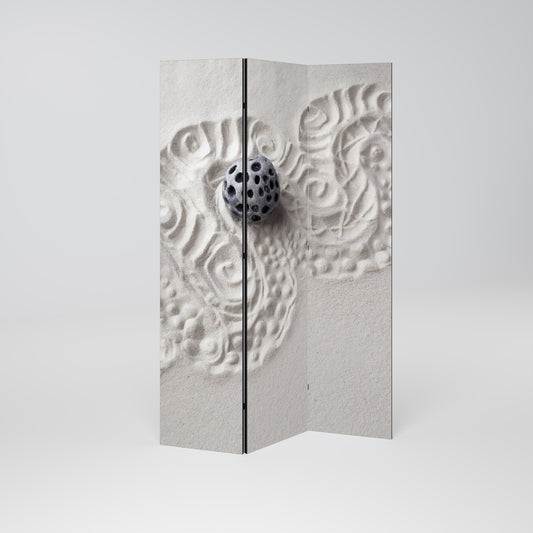 SAND SCULPTED SERENITY Dekorativ rumsavdelare med 3 paneler