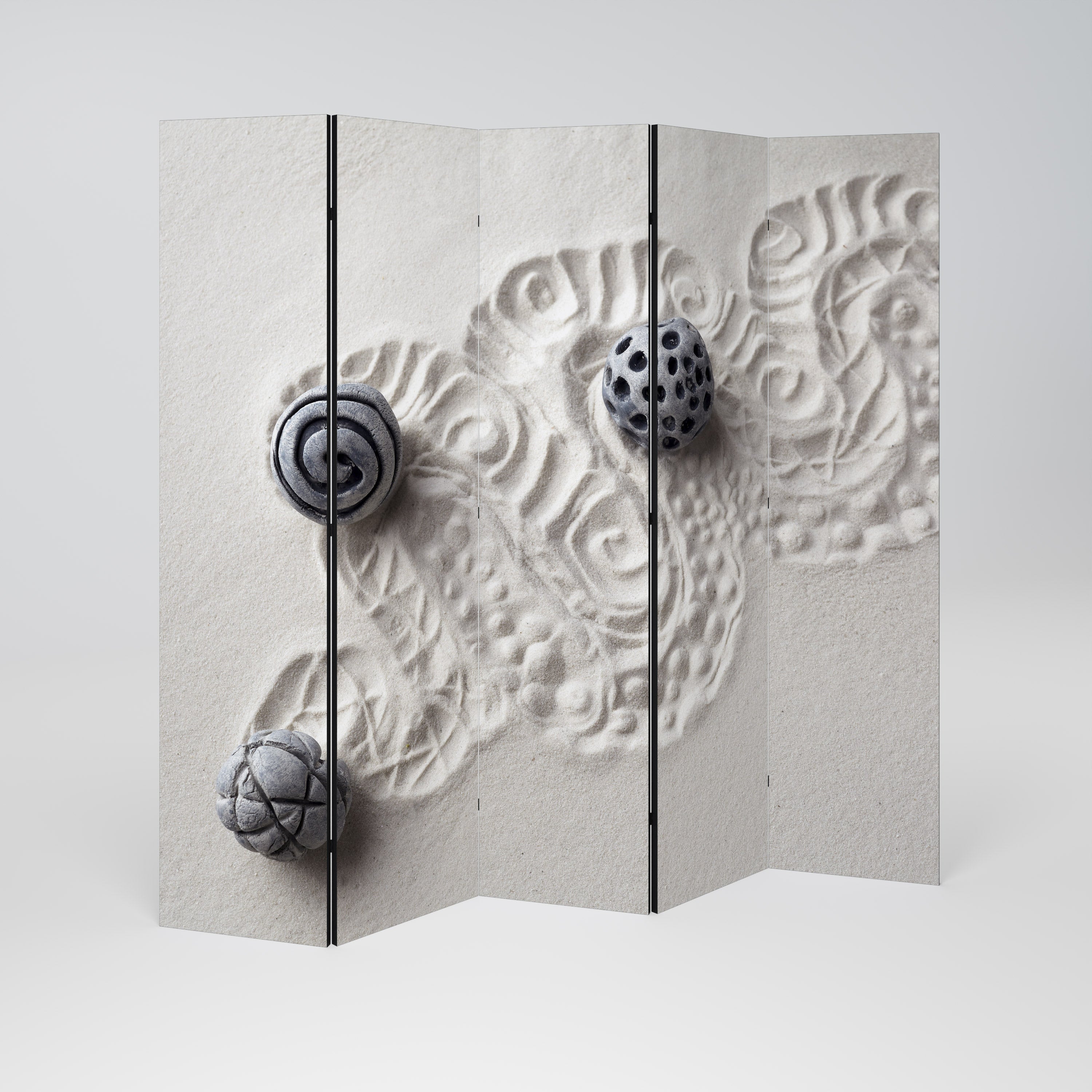 SAND SCULPTED SERENITY Dekorativ rumsavdelare med 5 paneler