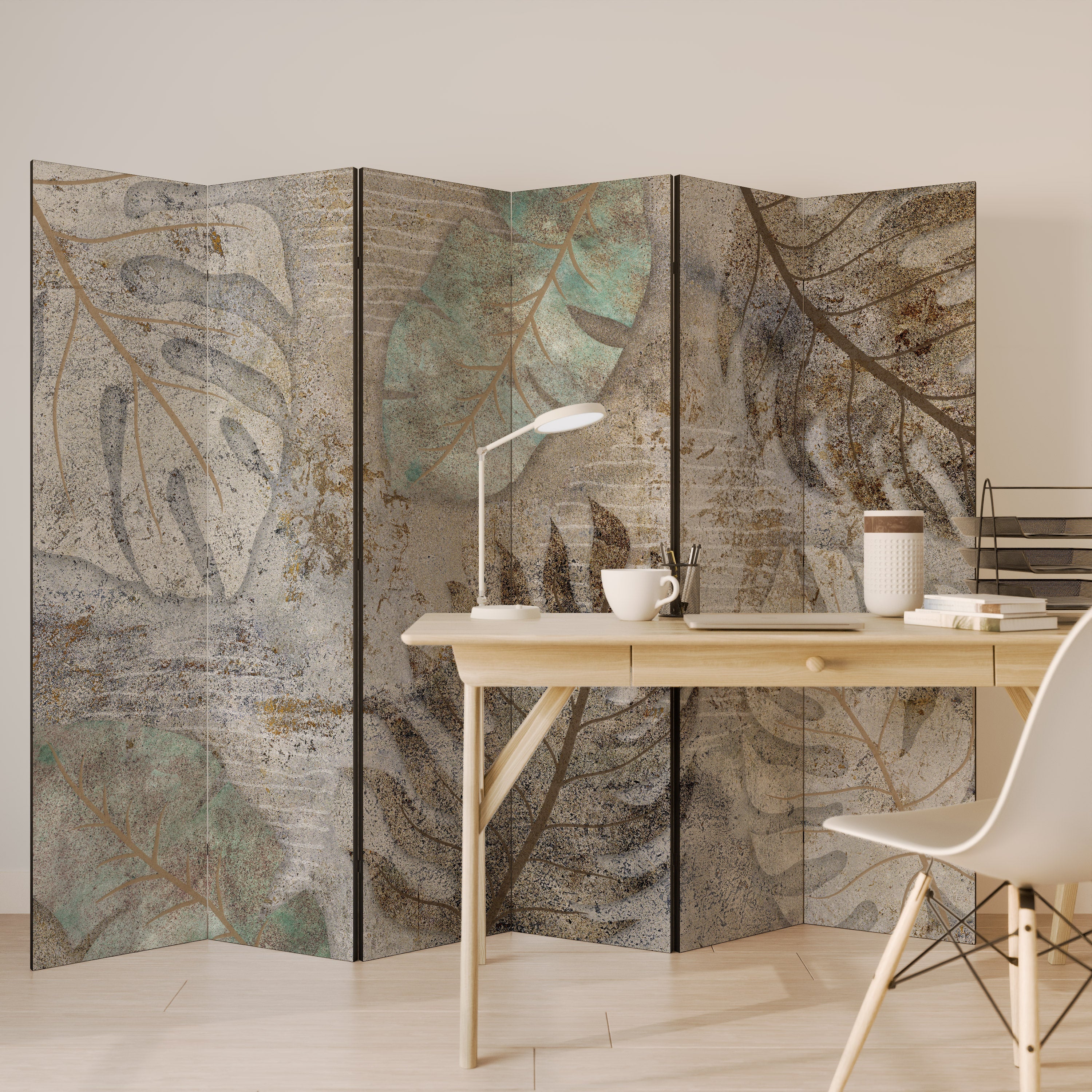 TEXTURERAD LUGN Dekorativ rumsavdelare med 6 paneler