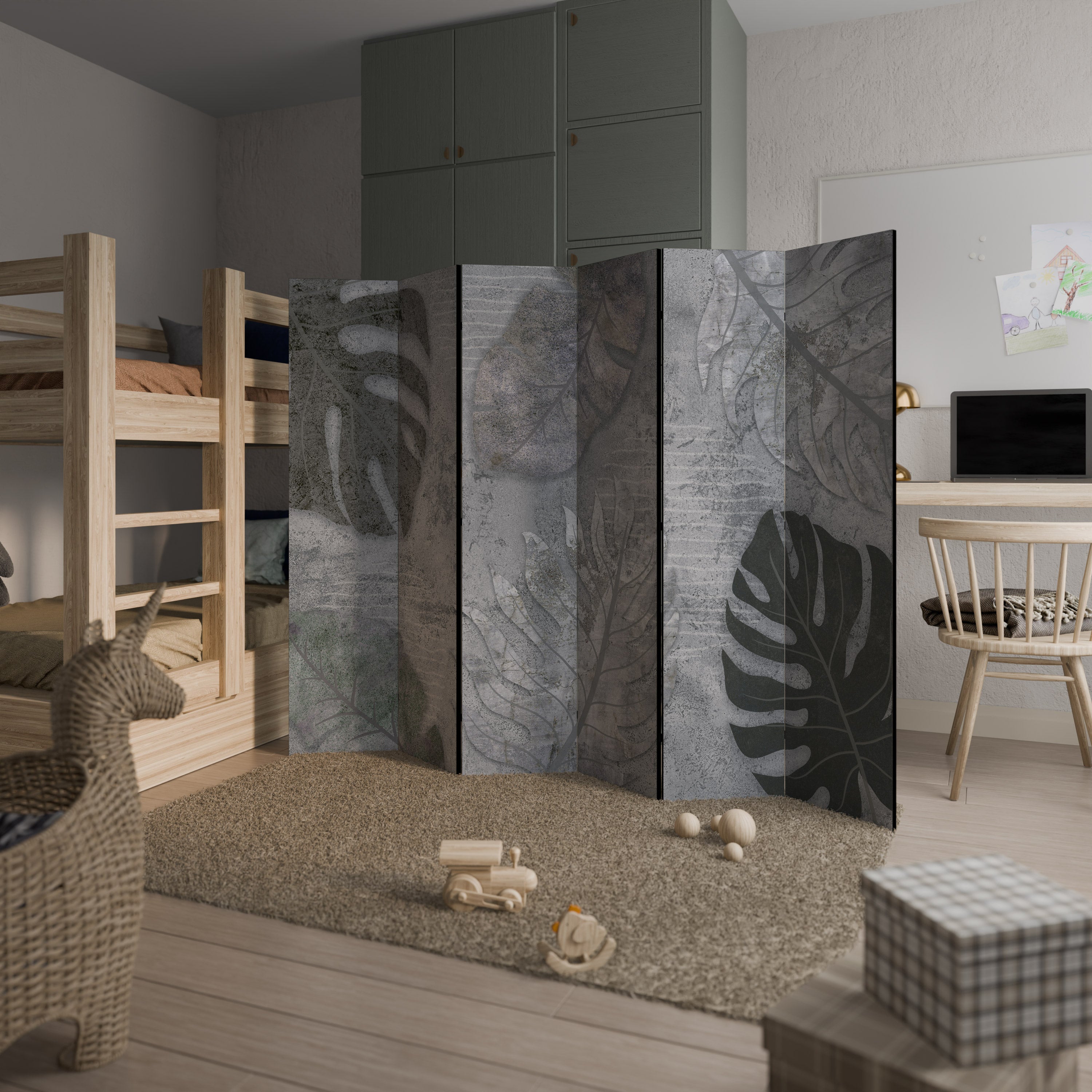 VINTAGE GREENERY Rumsavdelare 6 paneler