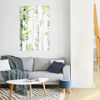 BIRCHY SOLACE vertikal poster med självhäftande text