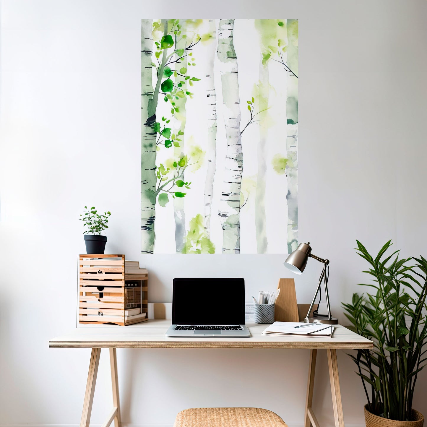 BIRCHY SOLACE vertikal poster med självhäftande text
