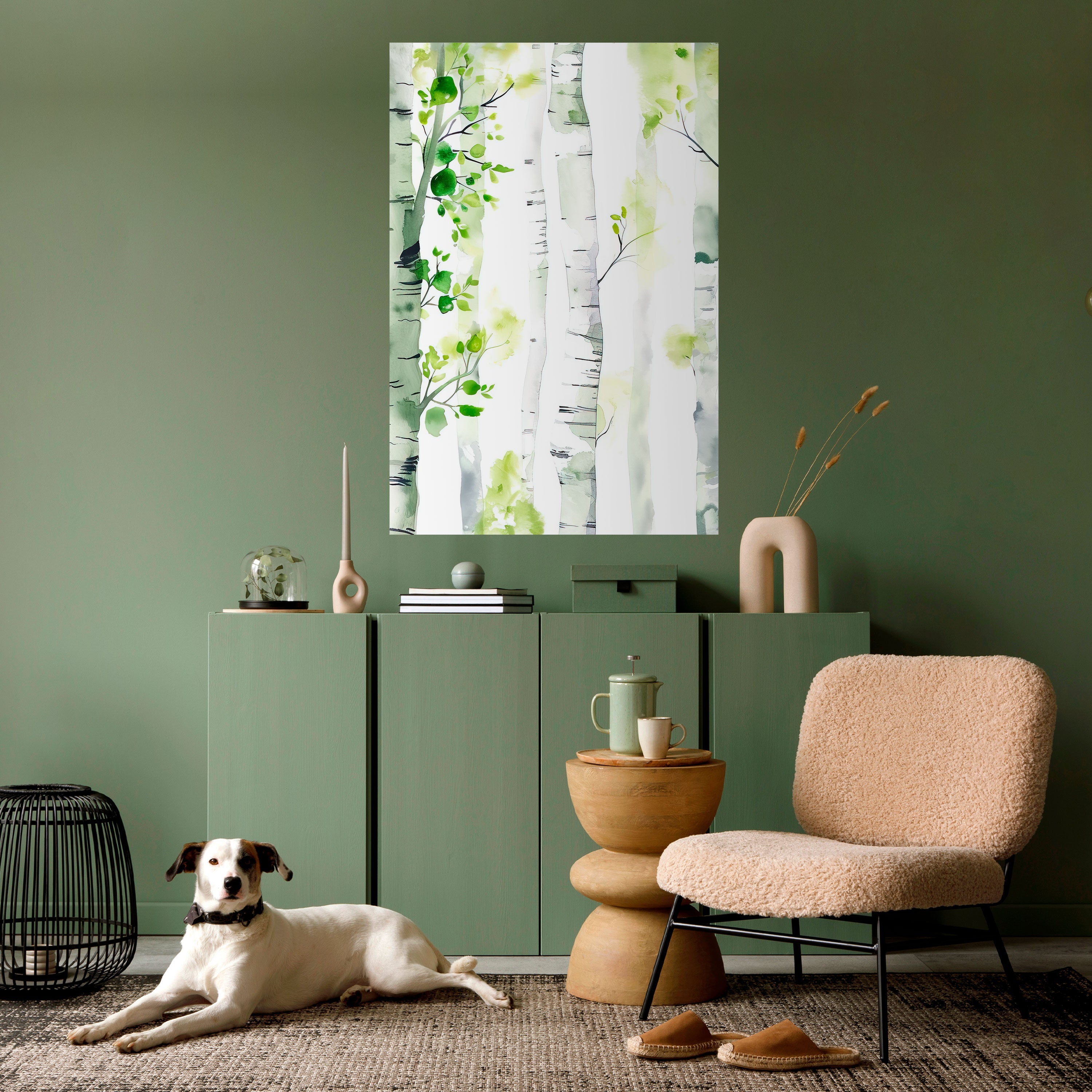 BIRCHY SOLACE vertikal poster med självhäftande text