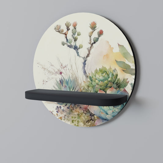 SECRET GARDEN Rund konsthylla i svart finish
