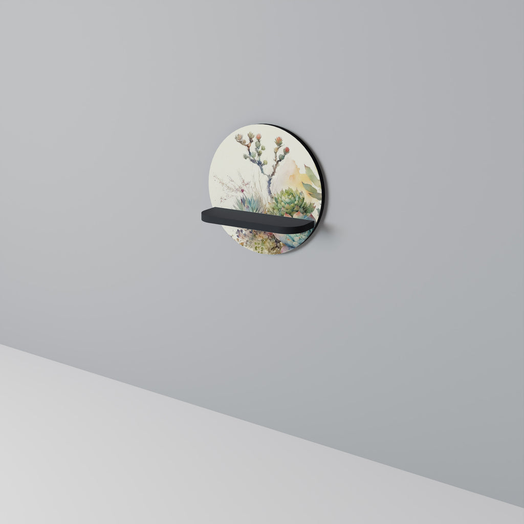 SECRET GARDEN Rund konsthylla i svart finish