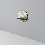 SECRET GARDEN Round Art Shelf In Black Finish