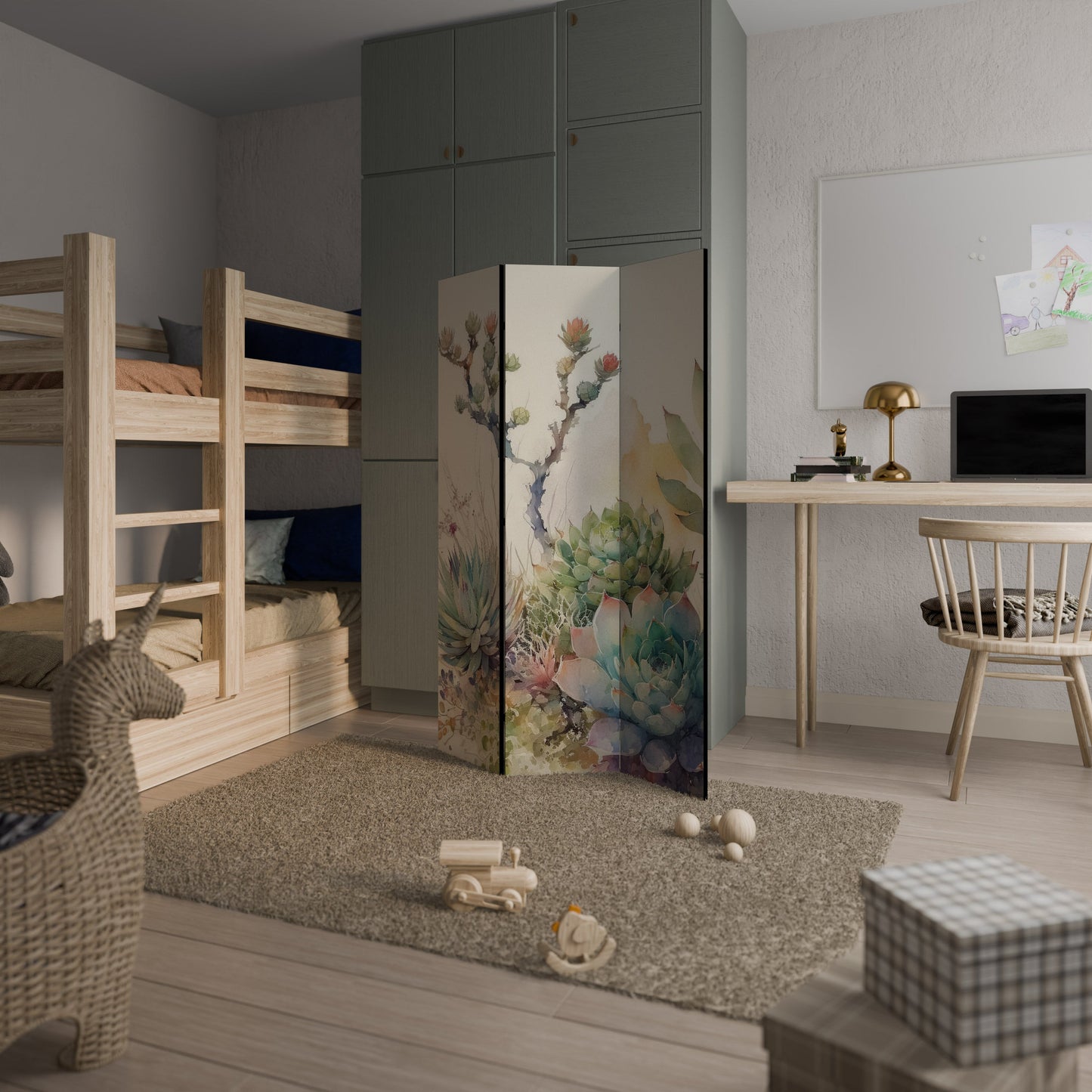 SECRET GARDEN Dekorativ rumsavdelare med 3 paneler