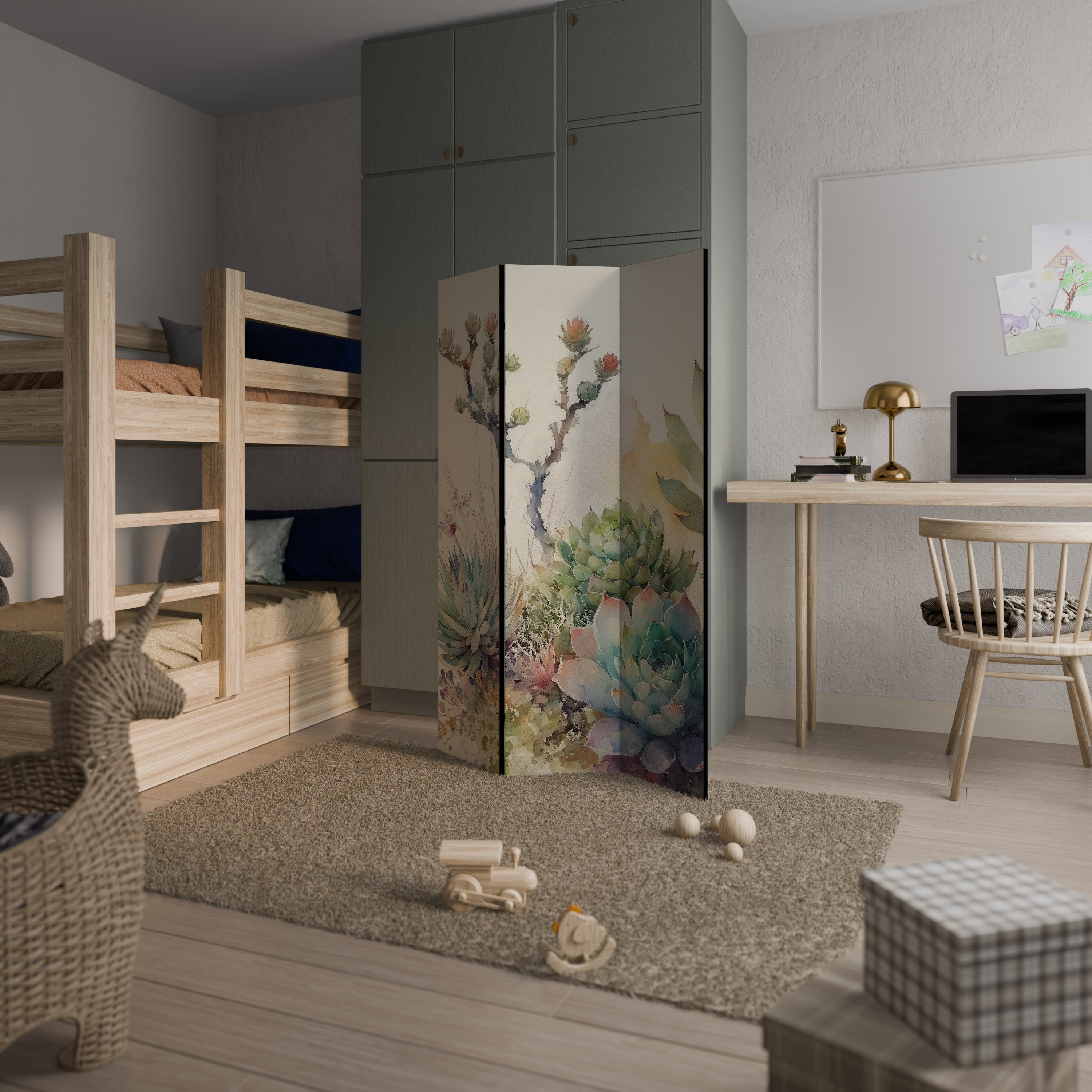 SECRET GARDEN Dekorativ rumsavdelare med 3 paneler