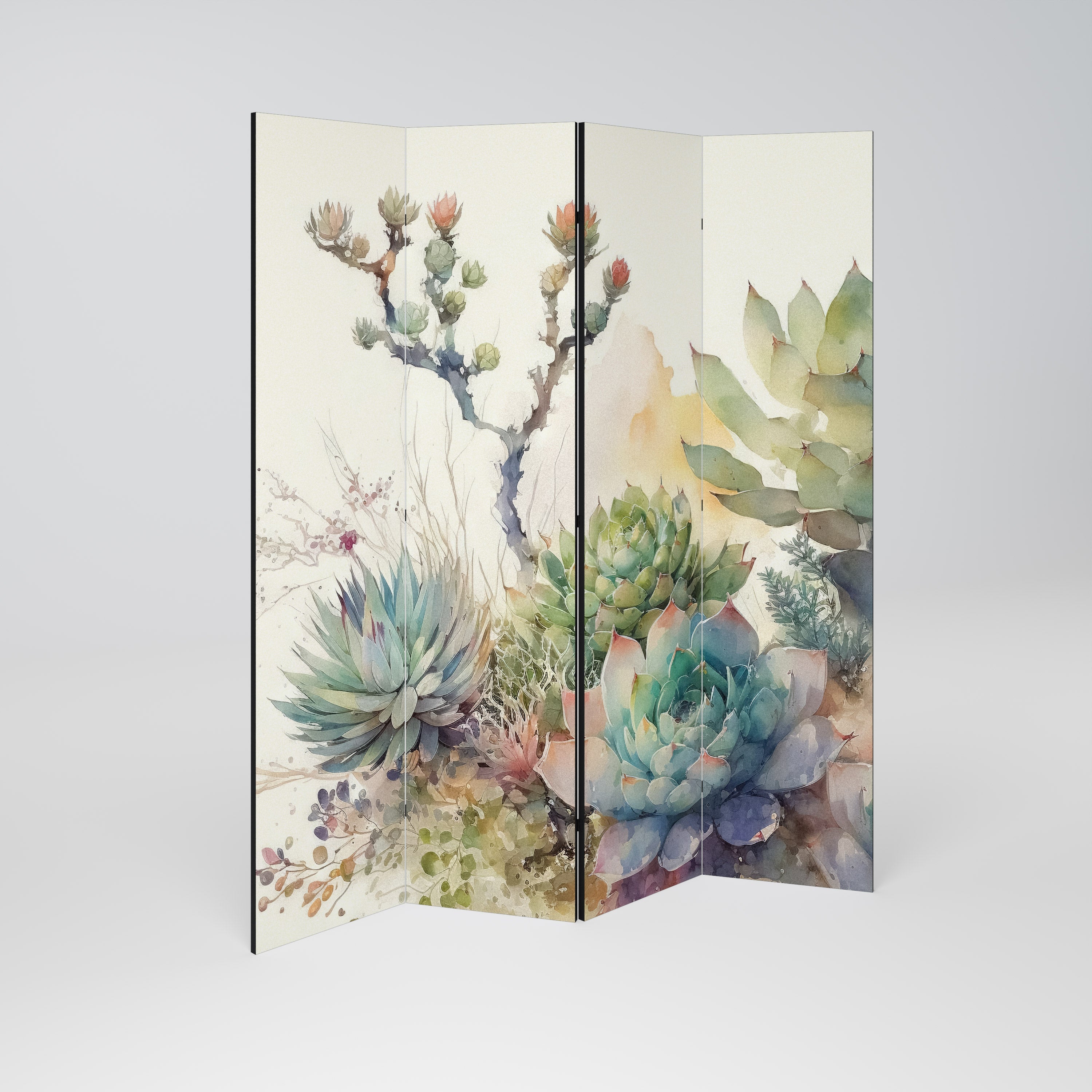 Dekorativ rumsavdelare med 4 paneler SECRET GARDEN