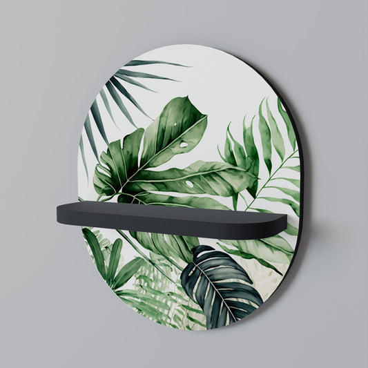 MONSTERA DREAM Oval konsthylla i svart finish