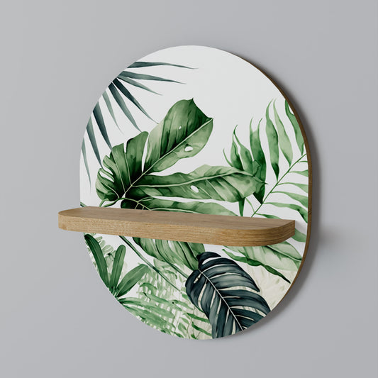 MONSTERA DREAM Oval konsthylla i ekeffekt