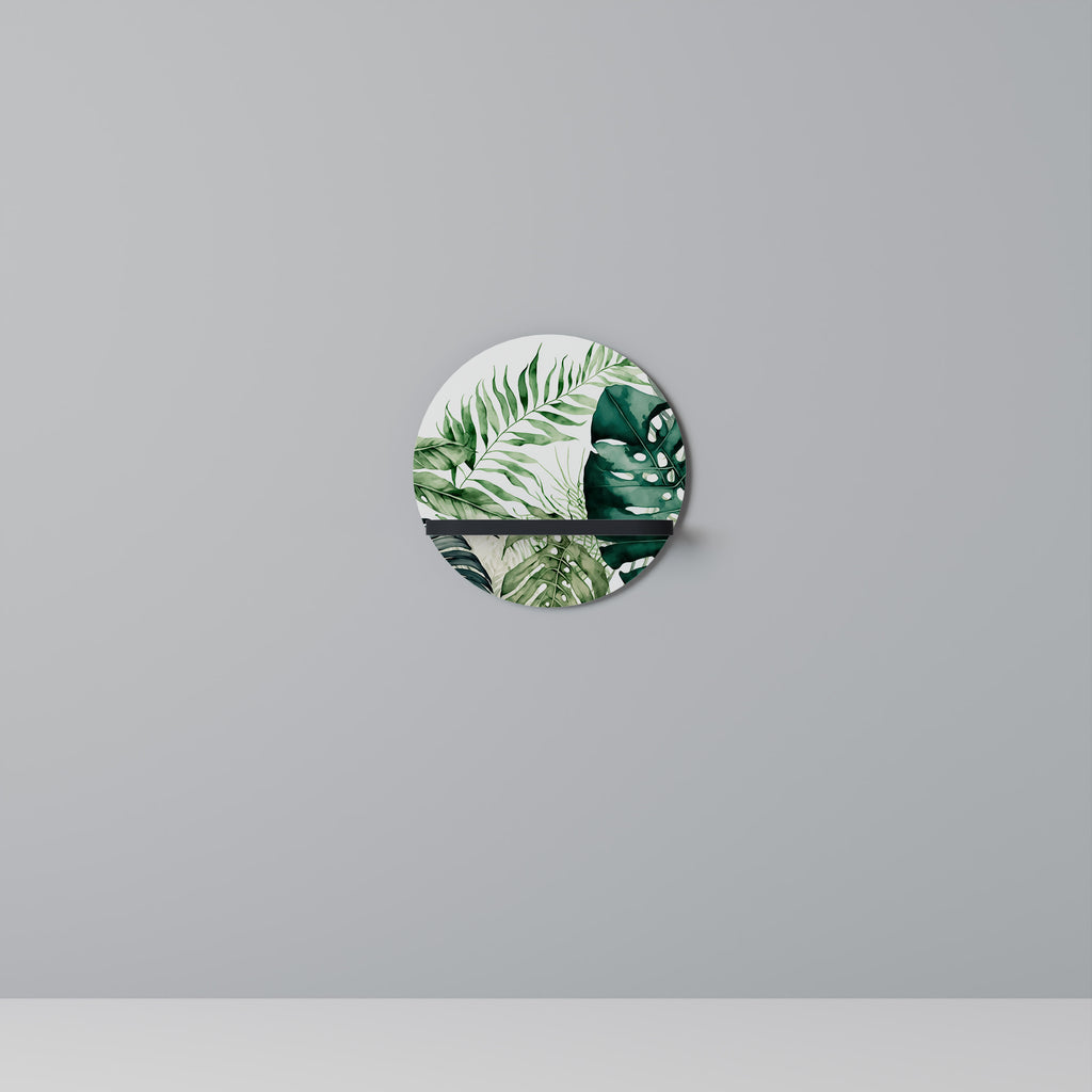 MONSTERA DREAM Rund konsthylla i svart finish
