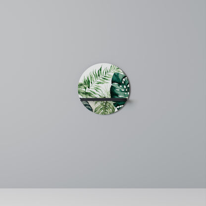 MONSTERA DREAM Rund konsthylla i svart finish